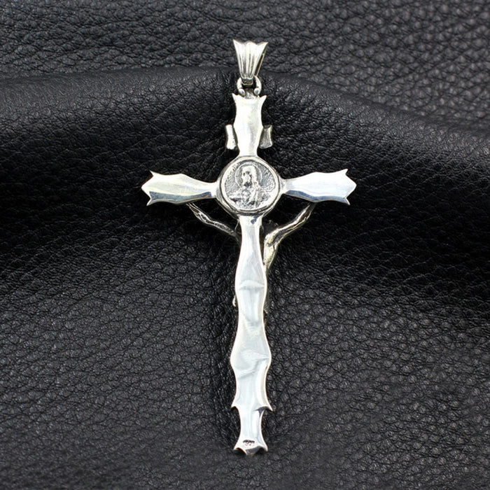 Men's Womens Real Solid 925 Sterling Silver Pendants Cross Jesus Fashion Jewelry