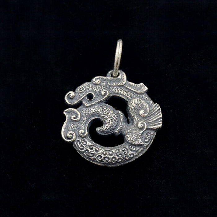 Men's Women's Real Solid 925 Sterling Silver Pendants Dragon Fashion Jewelry