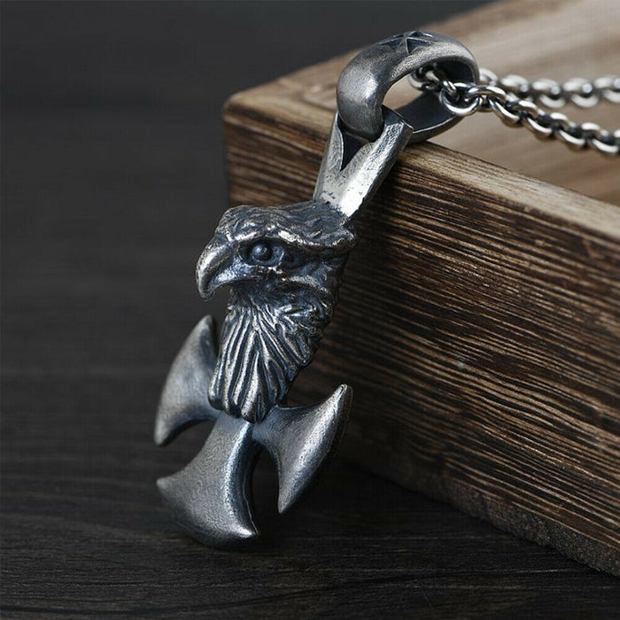 Men’s Real Solid 925 Sterling Silver Pendants Cross Eagle Animal Fashion