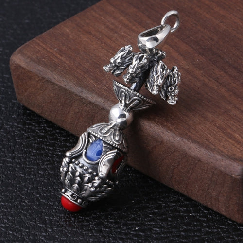 Real 925 Sterling Silver Pendant Vajra Dragon Jewelry