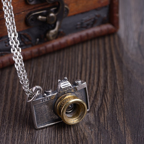 Real 925 Sterling Silver Pendant Camera