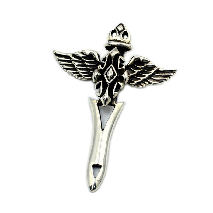 Men's Women's Real Solid 925 Sterling Silver Pendants Cross Angel Wings Jewelry