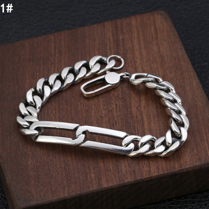 Real Solid 925 Sterling Silver Bracelet Miami Cuban Chain Punk Jewelry 7.9"