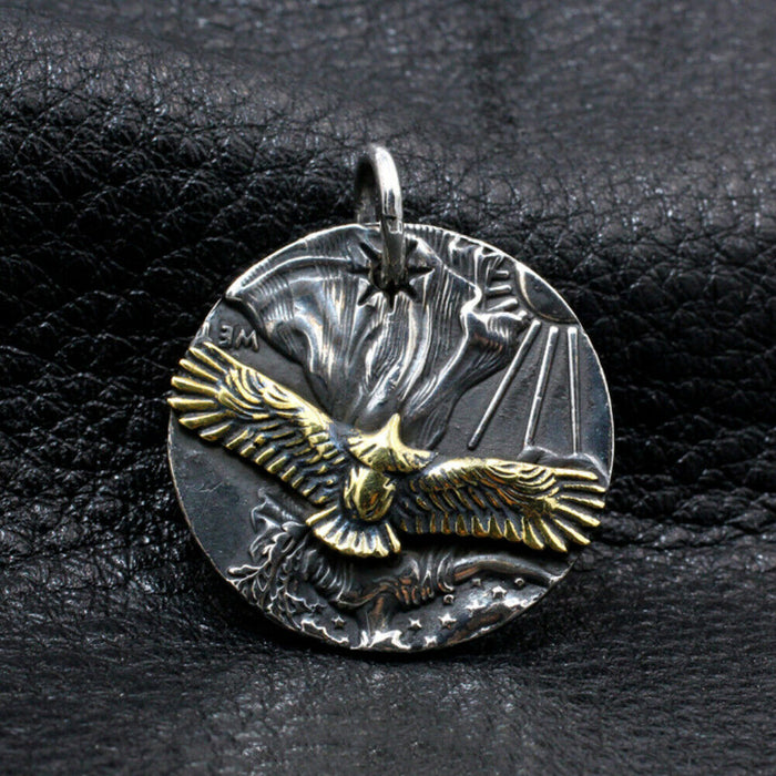 Men's Womens Real Solid 925 Sterling Silver Pendants Eagle Wing Waves Star