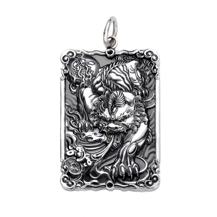 Men's Real Solid 999 Sterling Silver Pendants Jewelry Mythical Dragon